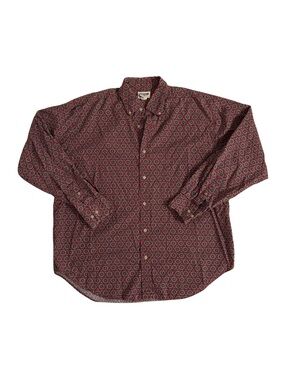 Merona Geo Patterned Long-Sleeve Shirt - Burgundy